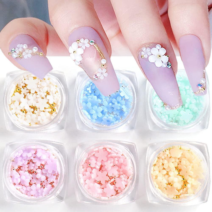 Caja de flores pastel 3D – Crystal Nails