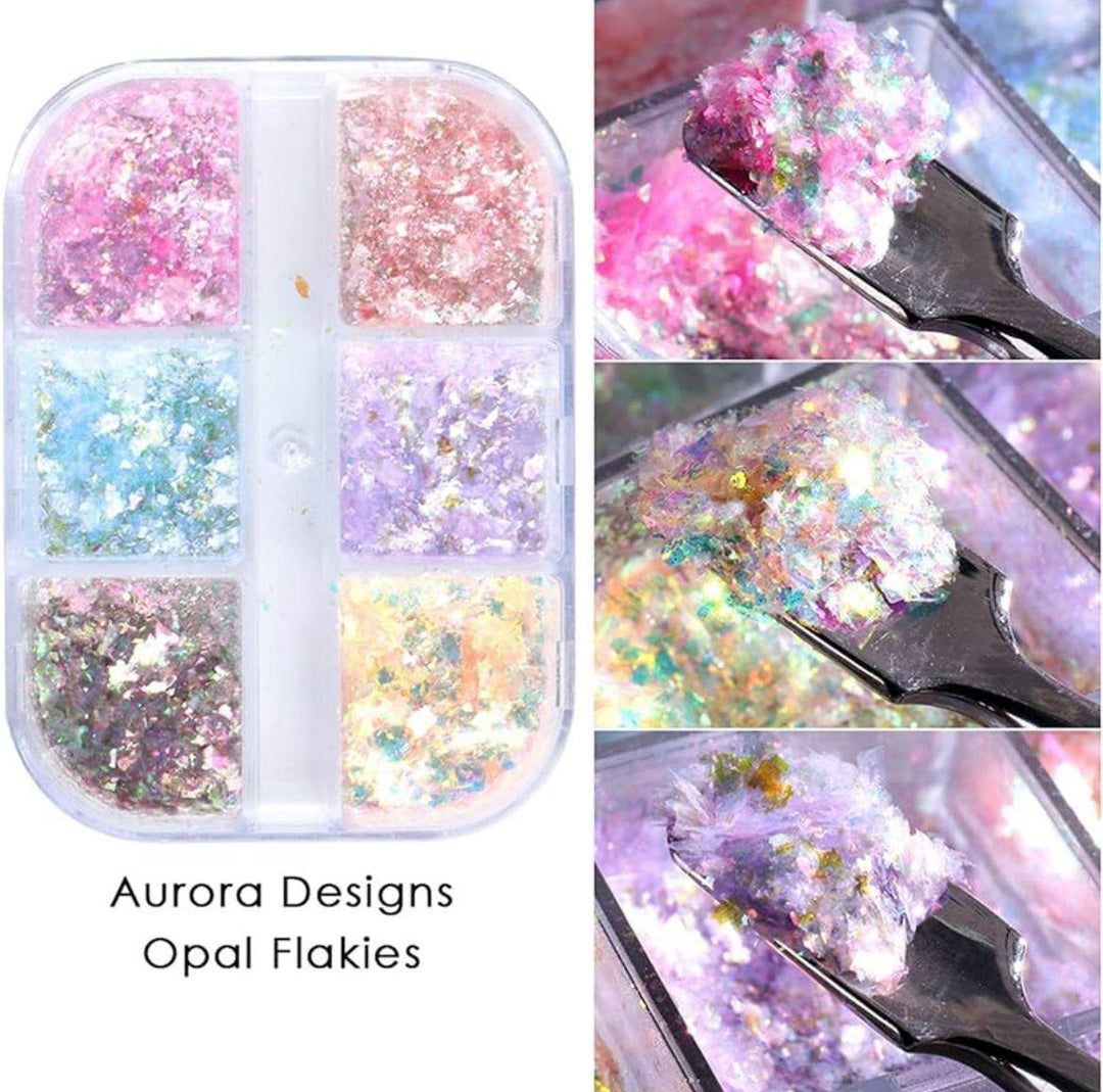 Caja de glitter aurora colorida – Crystal Nails