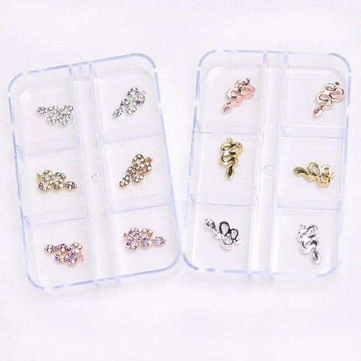 Caja de víboras *6 3D – Crystal Nails