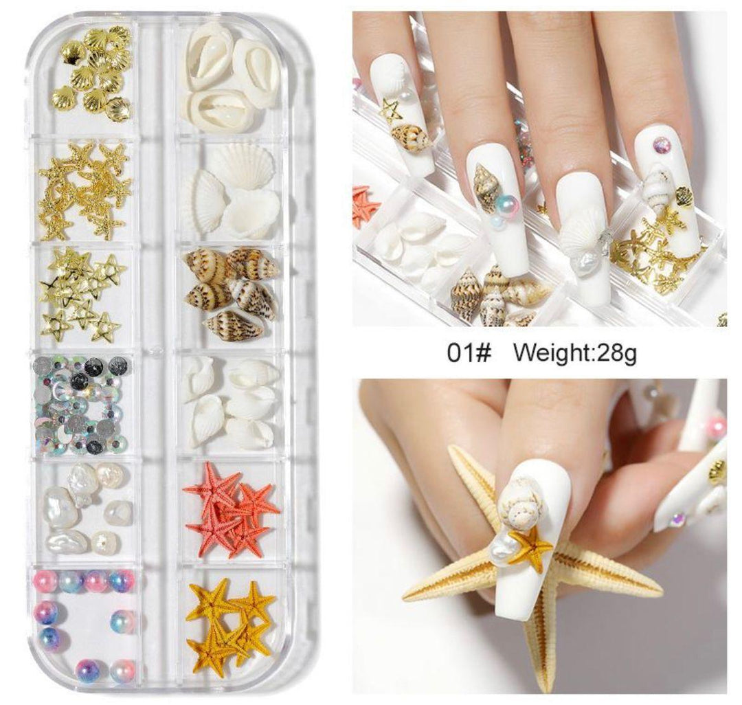 Caja decorativa de mar 3D – Crystal Nails