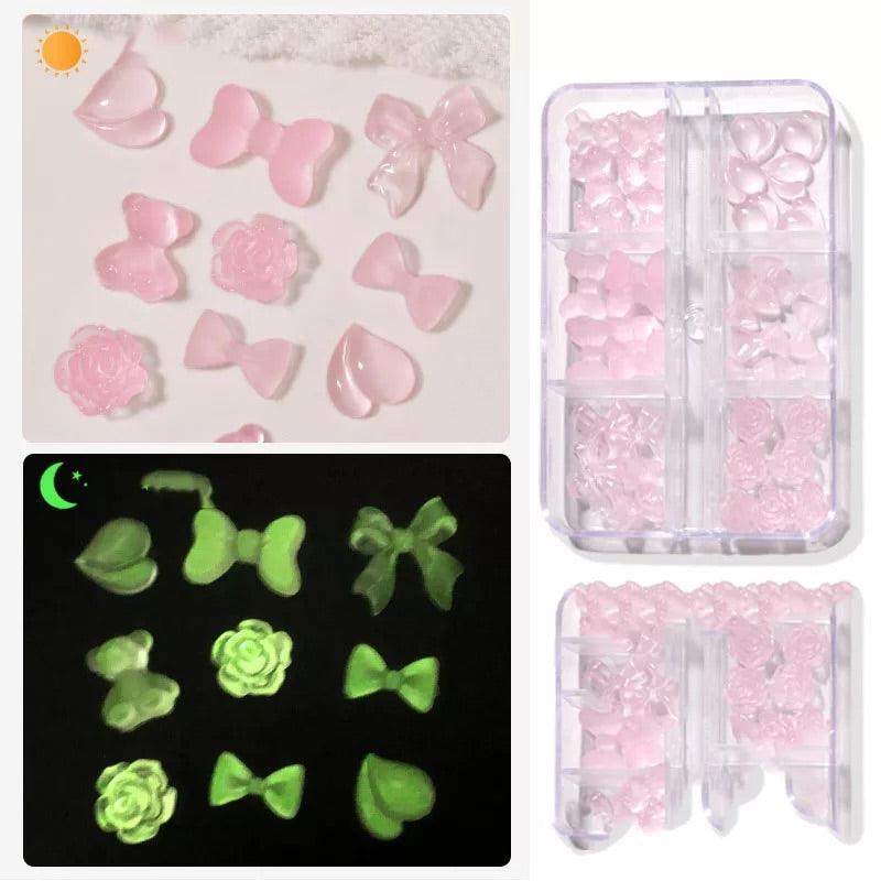 Caja glow rosa 3D – Crystal Nails