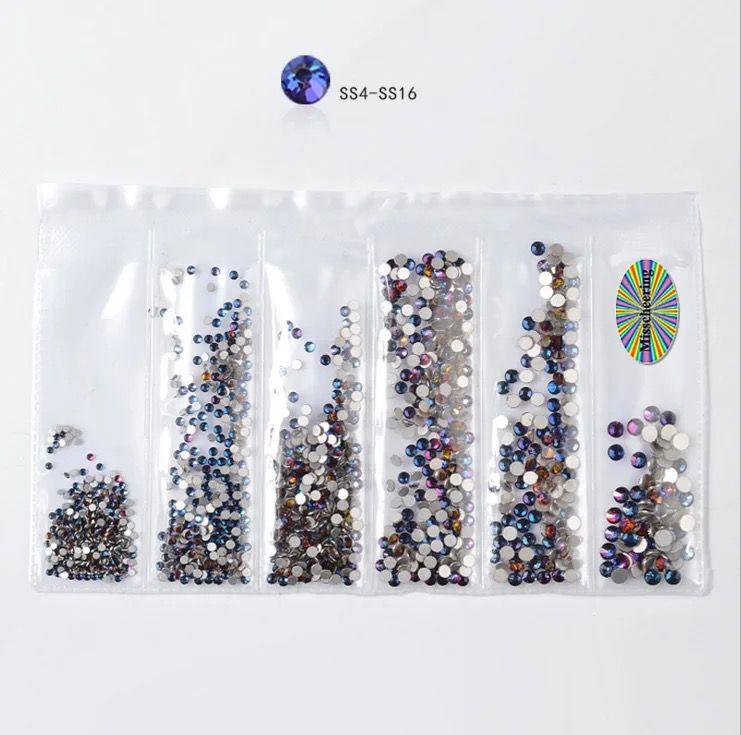 Pack de strass azules tornasol – Crystal Nails