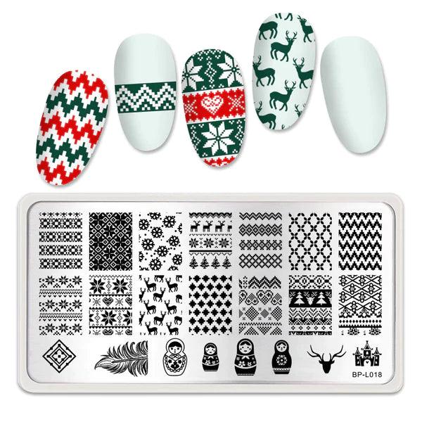 Placa de stamping L018 NAVIDAD born pretty – Crystal Nails