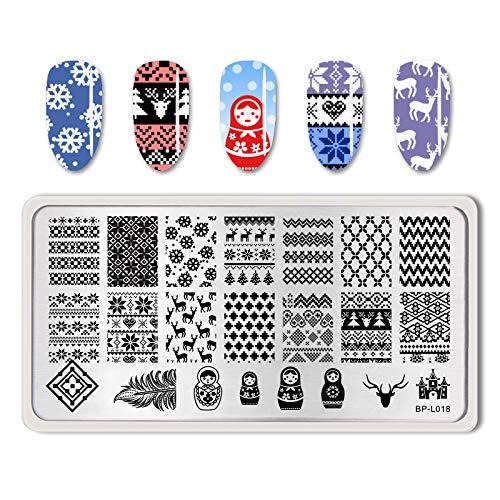 Placa de stamping L018 NAVIDAD born pretty – Crystal Nails