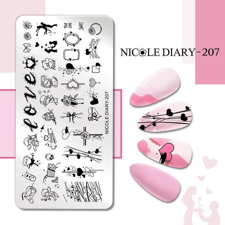 Placa de Stamping NICOLE DIARY - 207 – Crystal Nails