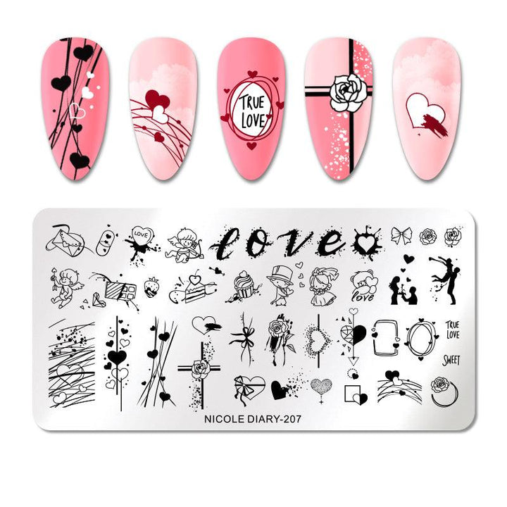 Placa de Stamping NICOLE DIARY - 207 – Crystal Nails