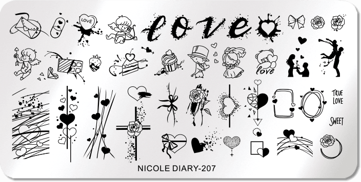 Placa de Stamping NICOLE DIARY - 207 – Crystal Nails