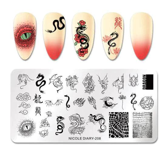 Placa de stamping NICOLE DIARY -208 – Crystal Nails