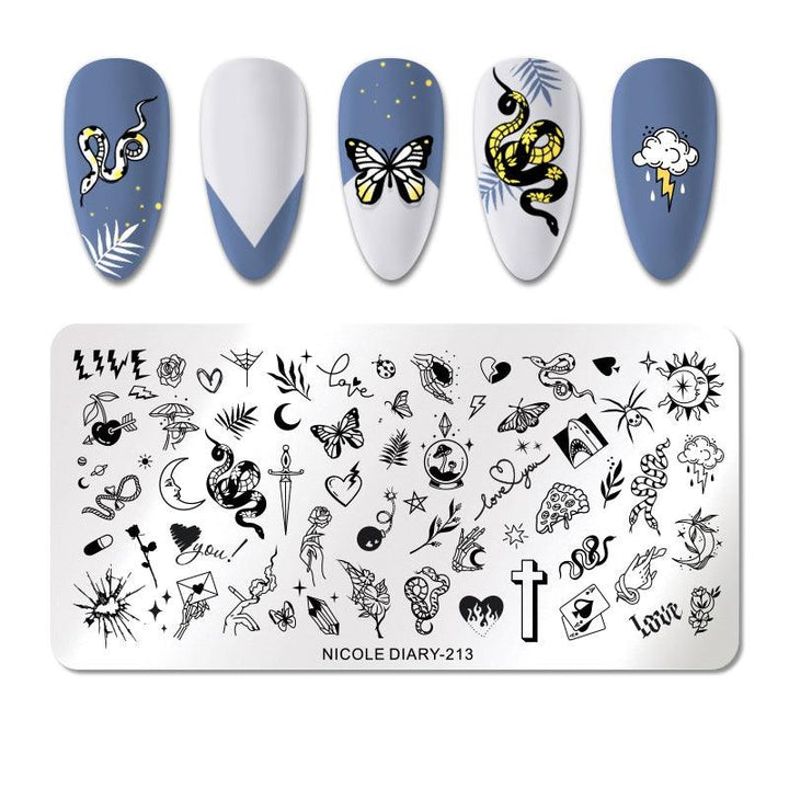 Placa de Stamping NICOLE DIARY - 213 – Crystal Nails