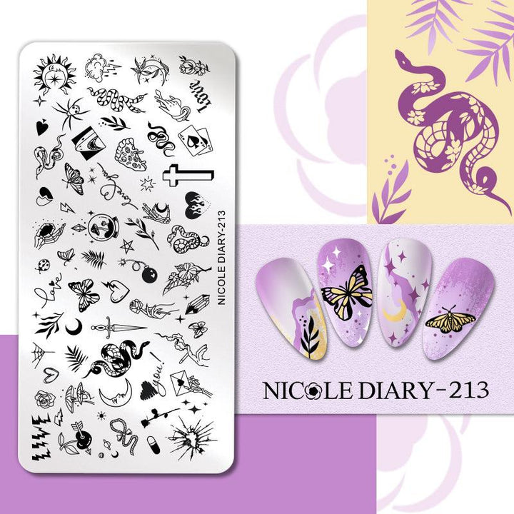 Placa de Stamping NICOLE DIARY - 213 – Crystal Nails