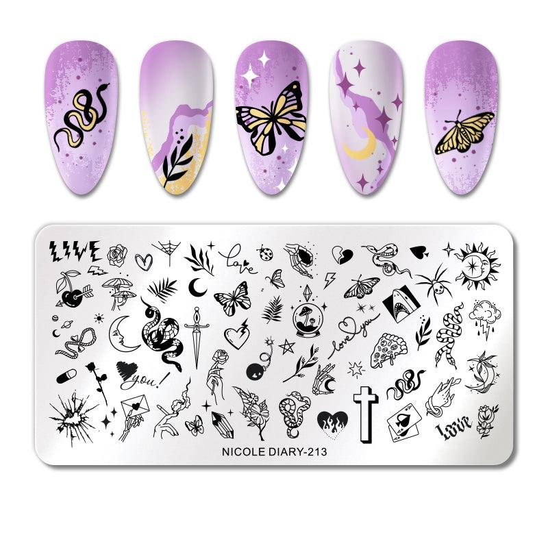 Placa de Stamping NICOLE DIARY - 213 – Crystal Nails