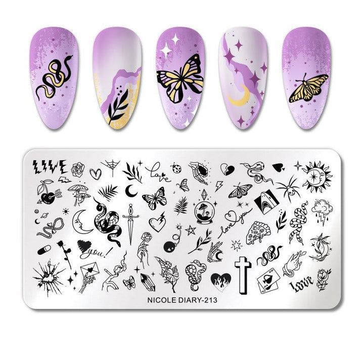 Placa de Stamping NICOLE DIARY - 213 – Crystal Nails