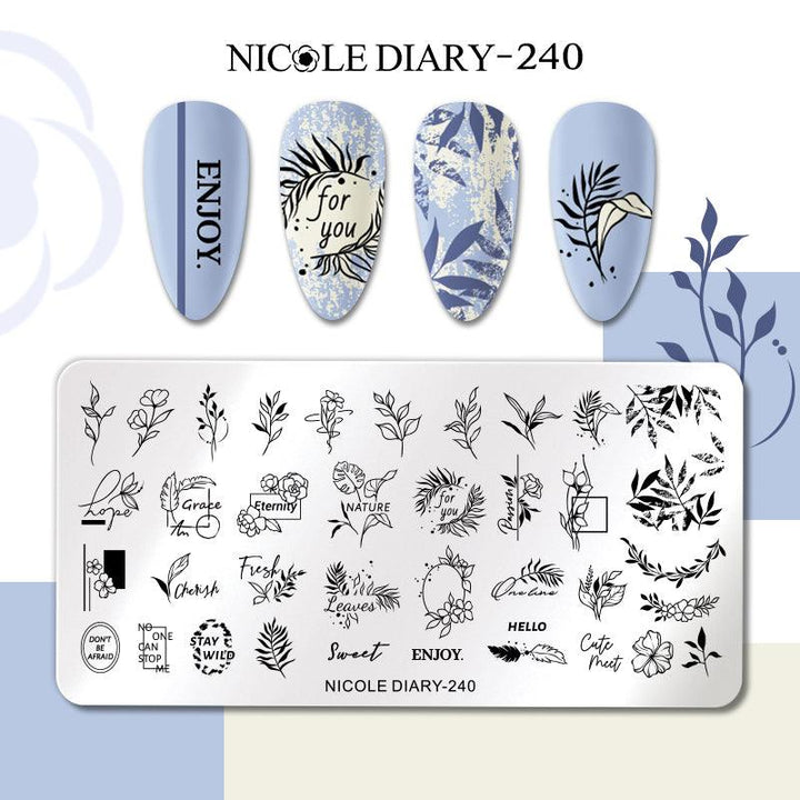 Placa de Stamping NICOLE DIARY - 240 – Crystal Nails