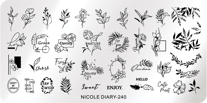 Placa de Stamping NICOLE DIARY - 240 – Crystal Nails