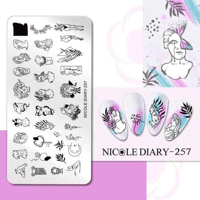 Placa de stamping NICOLE DIARY - 257 – Crystal Nails