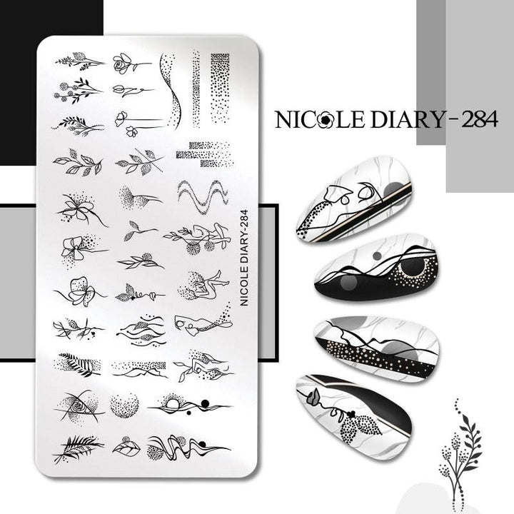 Placa de Stamping NICOLE DIARY - 284 – Crystal Nails