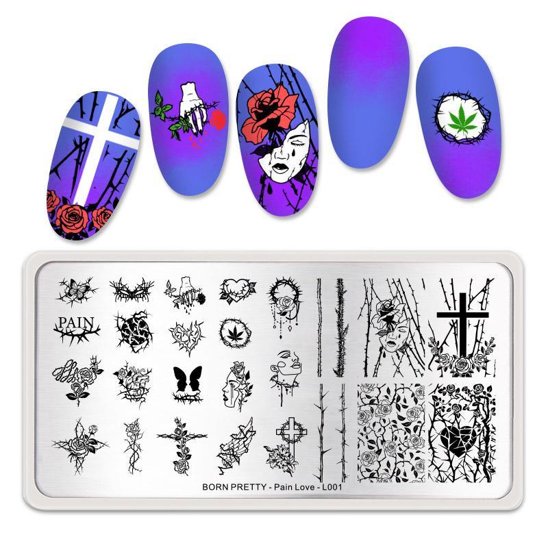 Placa de stamping Pain love Born Pretty – Crystal Nails