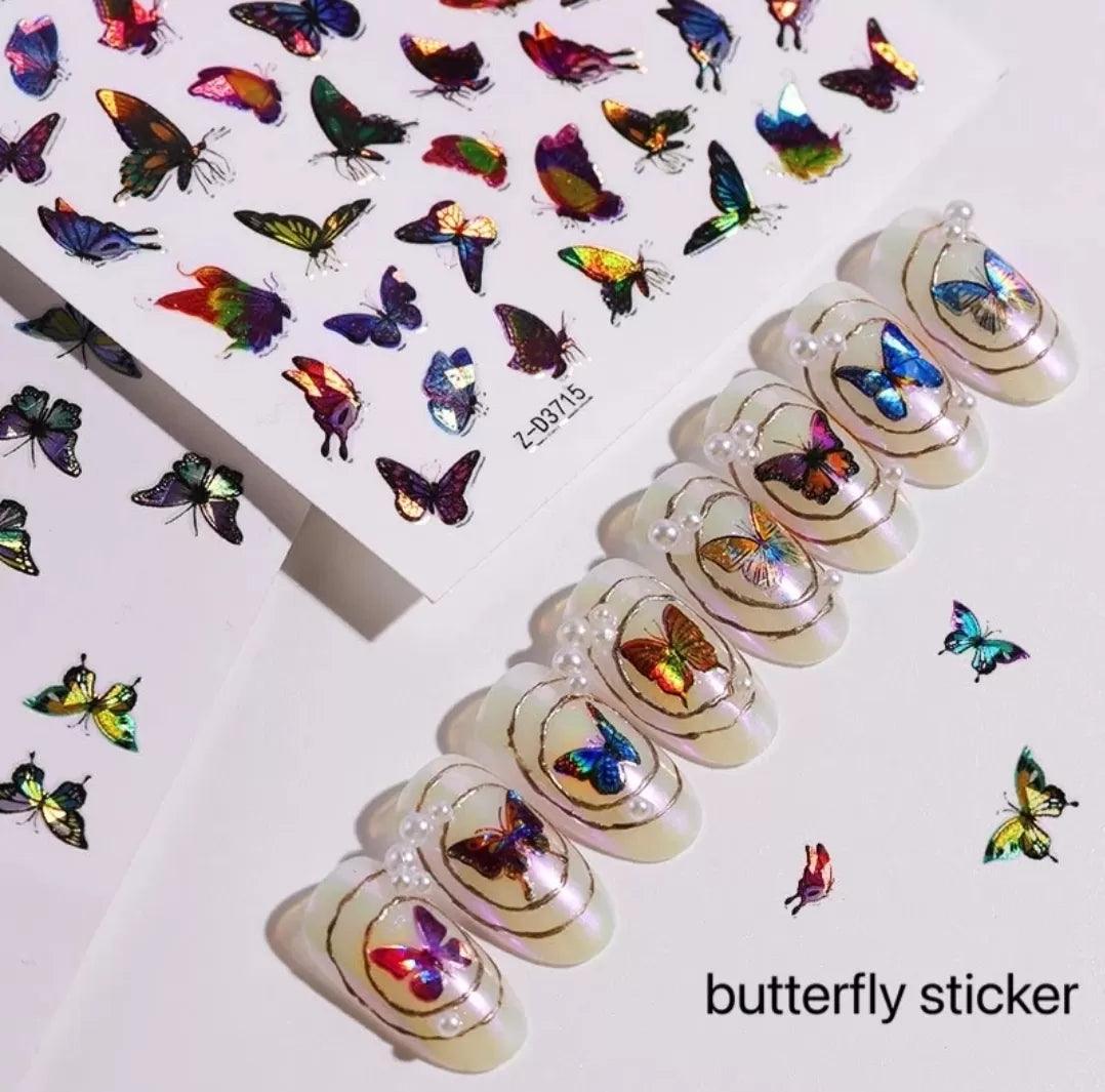 Stickers mariposa metalizado – Crystal Nails