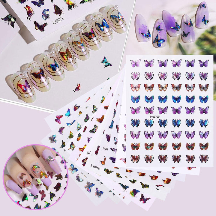 Stickers mariposa metalizado – Crystal Nails