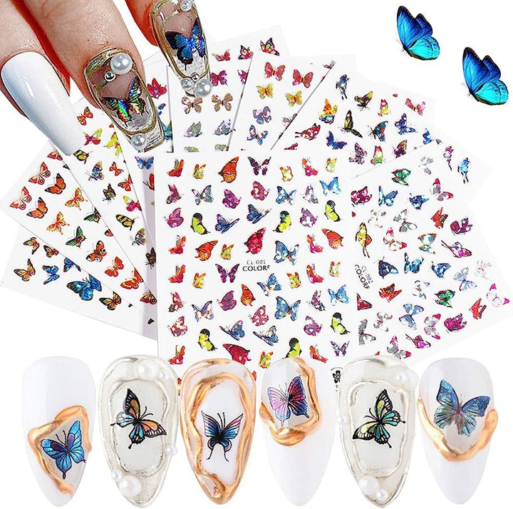 Stickers mariposa metalizado – Crystal Nails